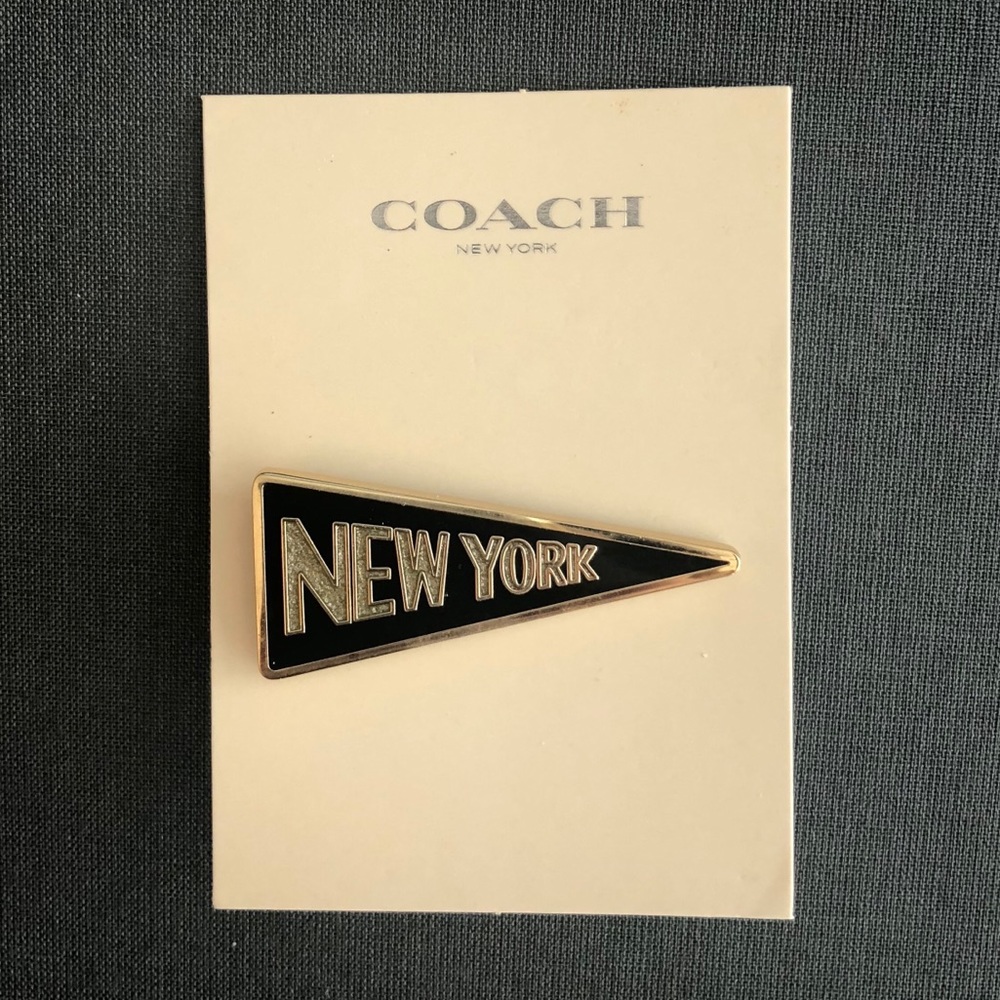 Coach NY Enamel Pennant Pin